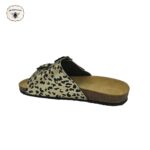 Gold & Leopard- Classic Genuine Leather Dual-Strap Buckle Sandal