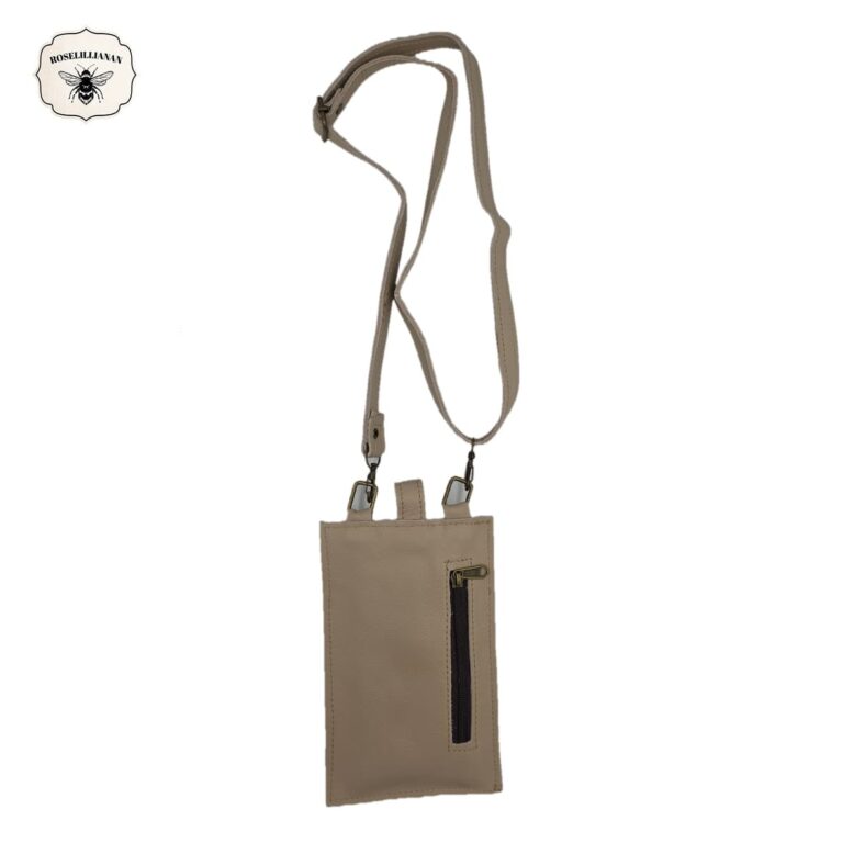 Genuine Leather Pouch Oyster & Leopard