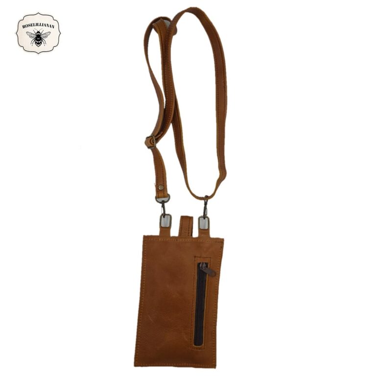 Genuine Leather Pouch Toffee & Leopard