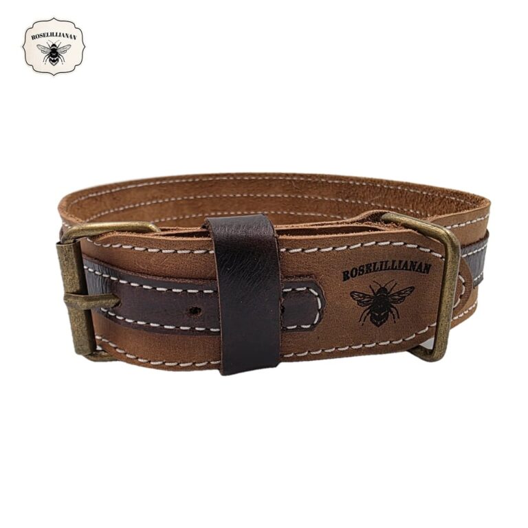 Roselillianan (Female) Genuine Leather Dog Collar