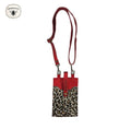 Genuine Leather Pouch Metallic red & White Leopard