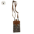 Genuine Leather Pouch Toffee & Leopard